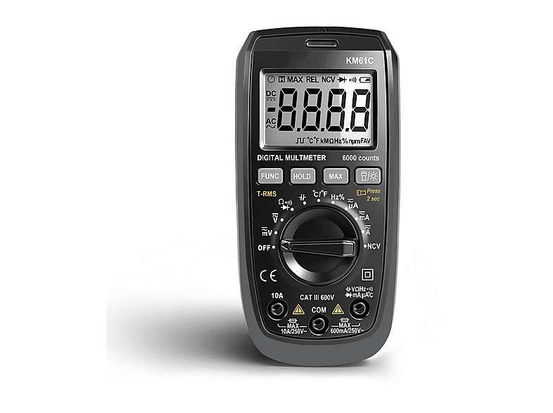 DARMLINK 600V AC/DC,10A, 60MΩ, Temperatur,NCV, True RMS Multimeter ...