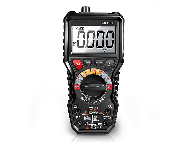 DARMLINK True RMS,1000V DC / 750V AC, 10A, 60MΩ Multimeter, Schwarz ...