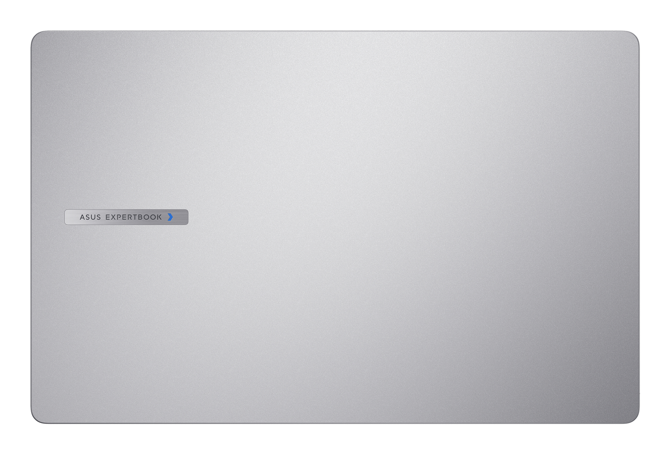 Primo piano di un laptop argentato. Il logo ASUS EXPERTBOOK è visibile nell'angolo in basso a sinistra.