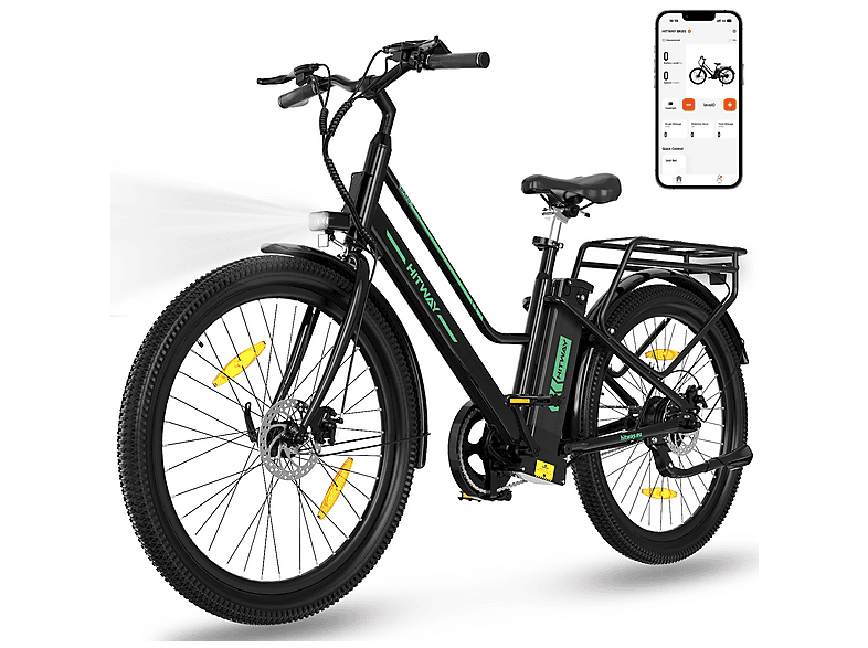 HITWAY BK8SL Urbanbike (Laufradgröße: 27,5 Zoll, Unisex-Rad, 468Wh, Schwarz)