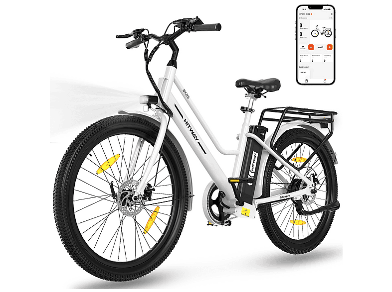 HITWAY BK8SL Urbanbike (Laufradgröße: 27,5 Zoll, Unisex-Rad, 468Wh, Weiß)