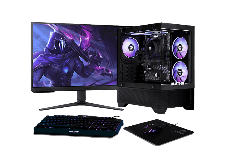 BEASTCOM Q3 | Essential Gaming, PC Komplettsystem mit AMD Ryzen™ 7, 32 GB RAM, 1 TB SSD, AMD Radeon™ RX Vega, Windows 11 Pro