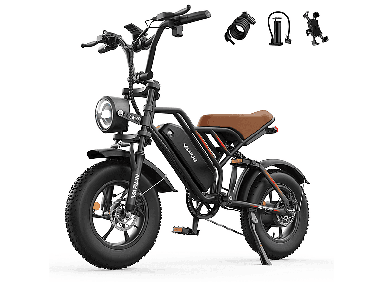 VARUN Plorer Crossrad (Laufradgröße: 16 Zoll, Unisex-Rad, Schwarz)