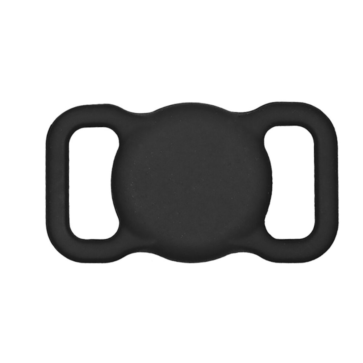 A black, symmetrical device with rounded edges. It has two curved handles and a central, oval-shaped body.