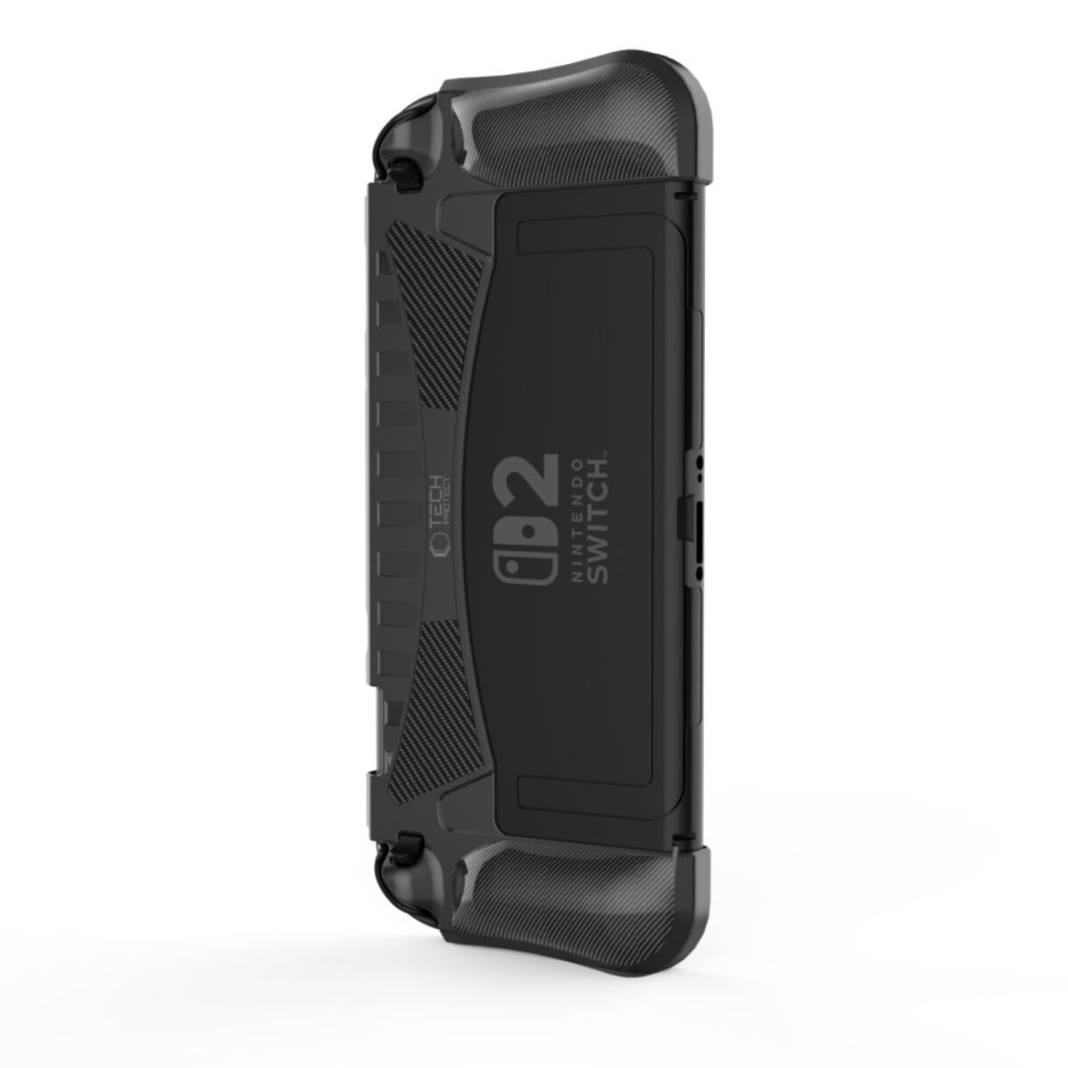 A black Nintendo Switch case. It has a Tech Protect logo and says 'Nintendo Switch'.