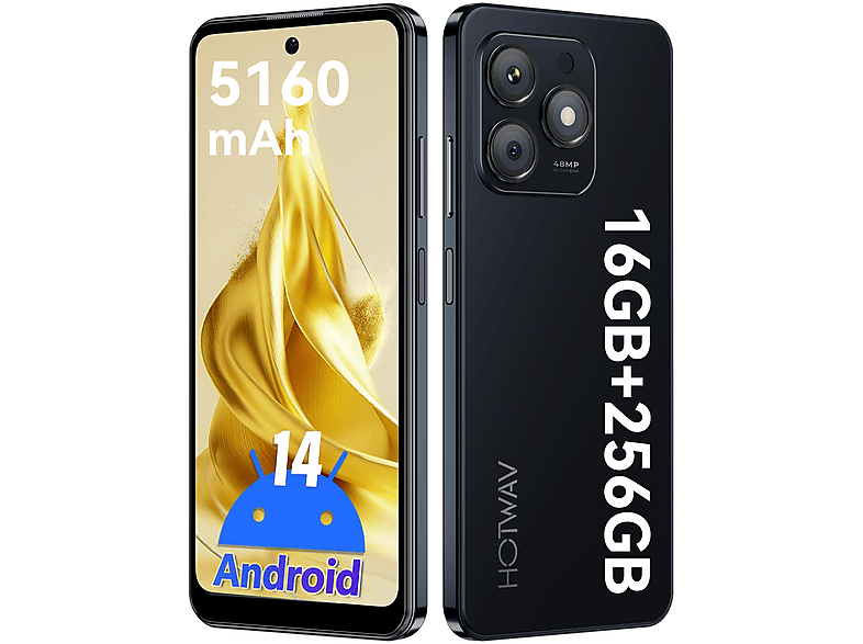HOTWAV Note 13 Max, Negro, Móvil Android, 256 GB, 16 GB RAM, 6,8 