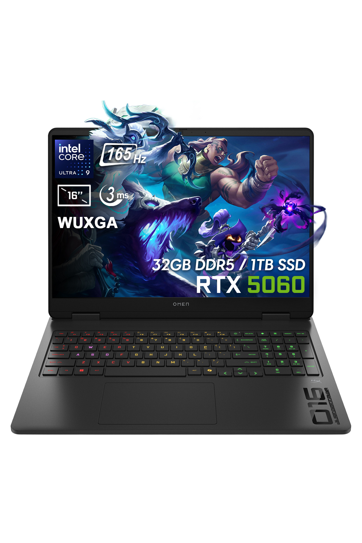 HP OMEN 16-AN0000NT RTX5060 8GB 165Hz (BQ3Z2EA) Intel Ultra 9-285H 32 GB RAM 1 TB SSD 16 inç FreeDOS Gaming Laptop Siyah