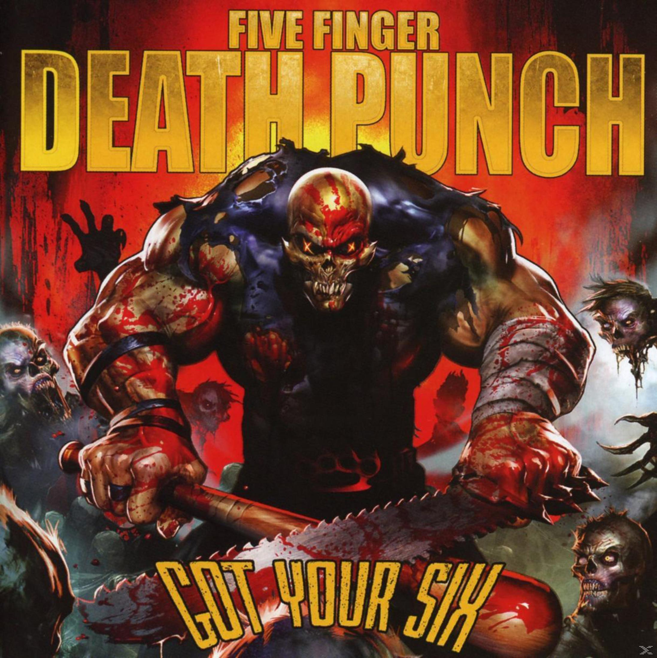 Copertina dell'album: Uno zombi muscoloso tiene una mazza e una sega, circondato da altri zombi e dalla scritta 'Got Your Six'.