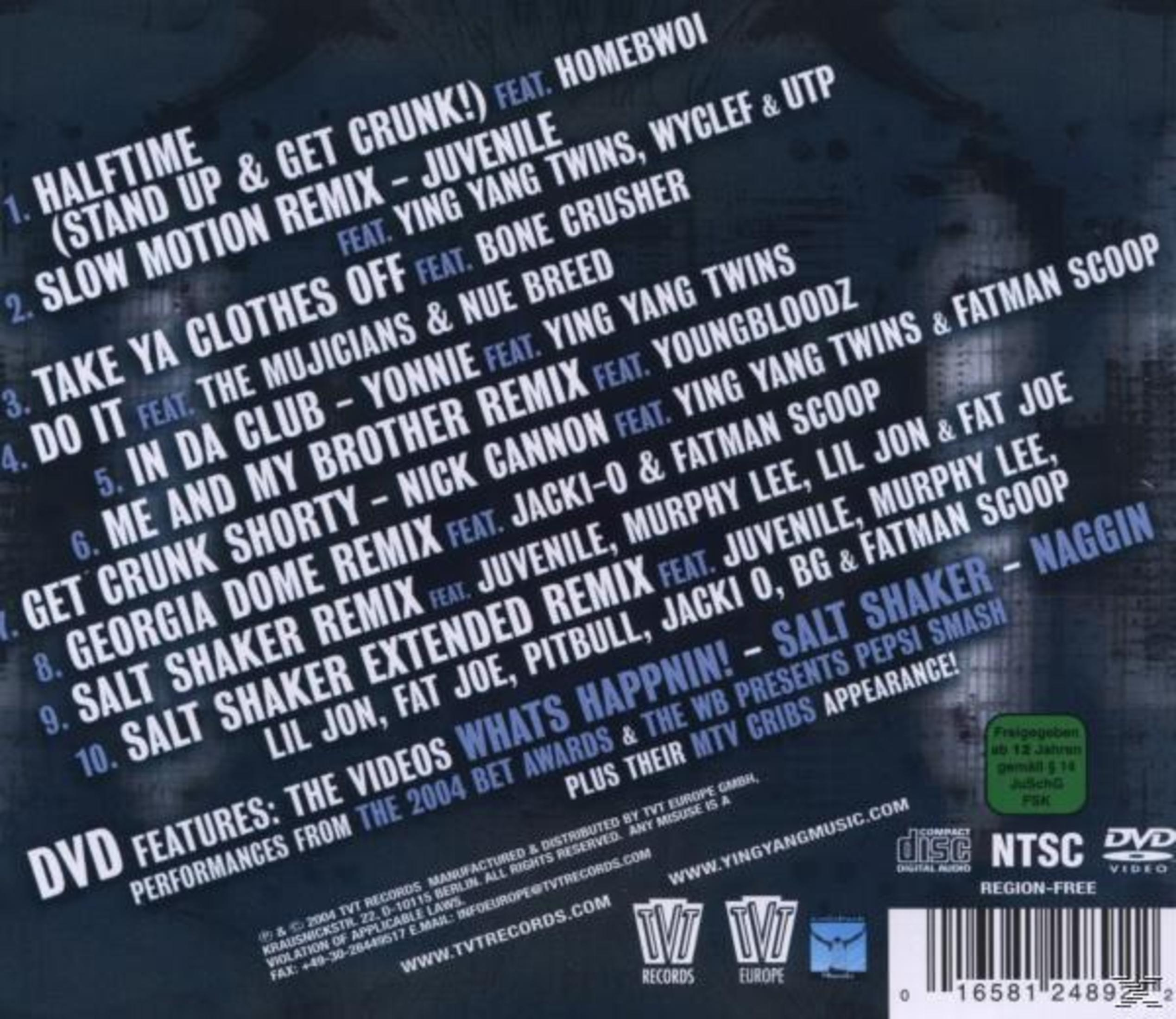 DVD-Cover mit Songtiteln und Künstlernamen in weißer Schrift auf dunklem blauem Hintergrund.