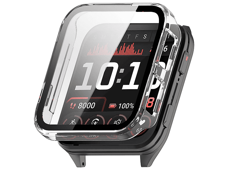 WIGENTO Kunststoff Design Hülle + H9 Hart Glas Watch Schutz Hülle (für Garmin Venu X1)