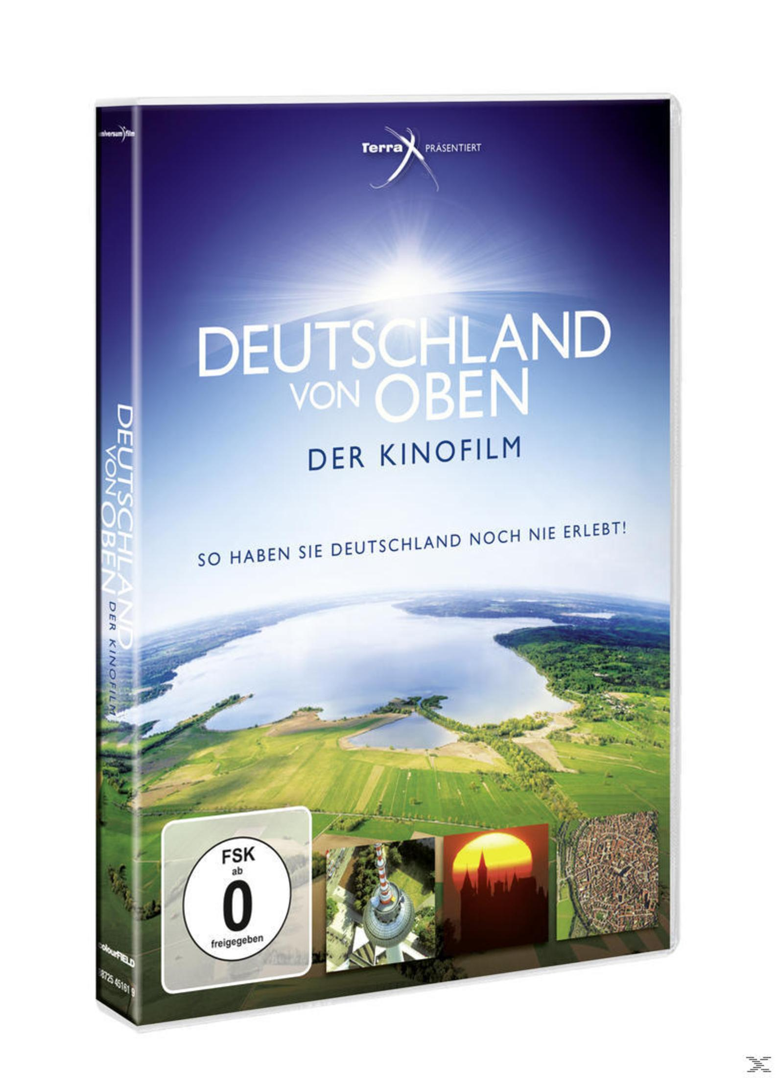 DVD-Cover. Titel: Deutschland von Oben. Zeigt Luftaufnahmen der deutschen Landschaft und Seen.