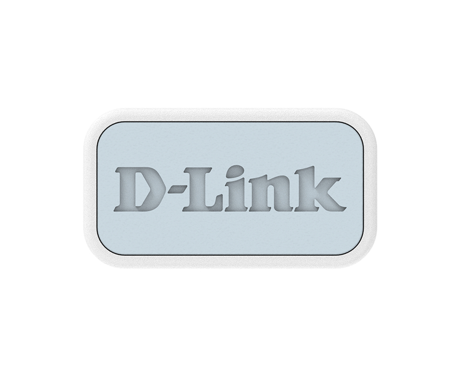 Ein hellblaues Rechteck mit abgerundeten Ecken und dem weiß umrandeten Text "D-Link" auf weißem Hintergrund.