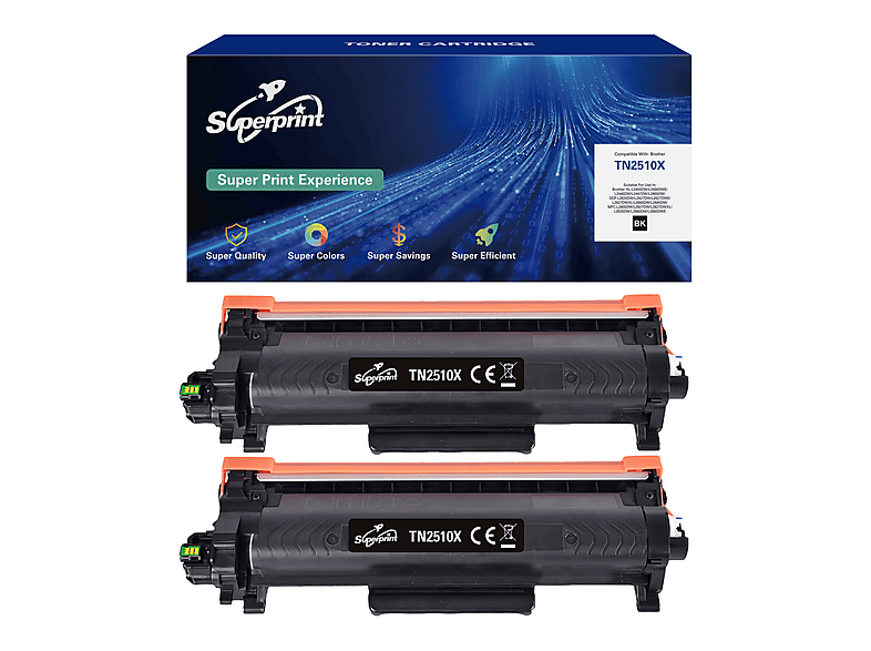 SUPERPRINT TN-2510XL 2-PACK Toner Schwarz (TN-2510XL) | SATURN