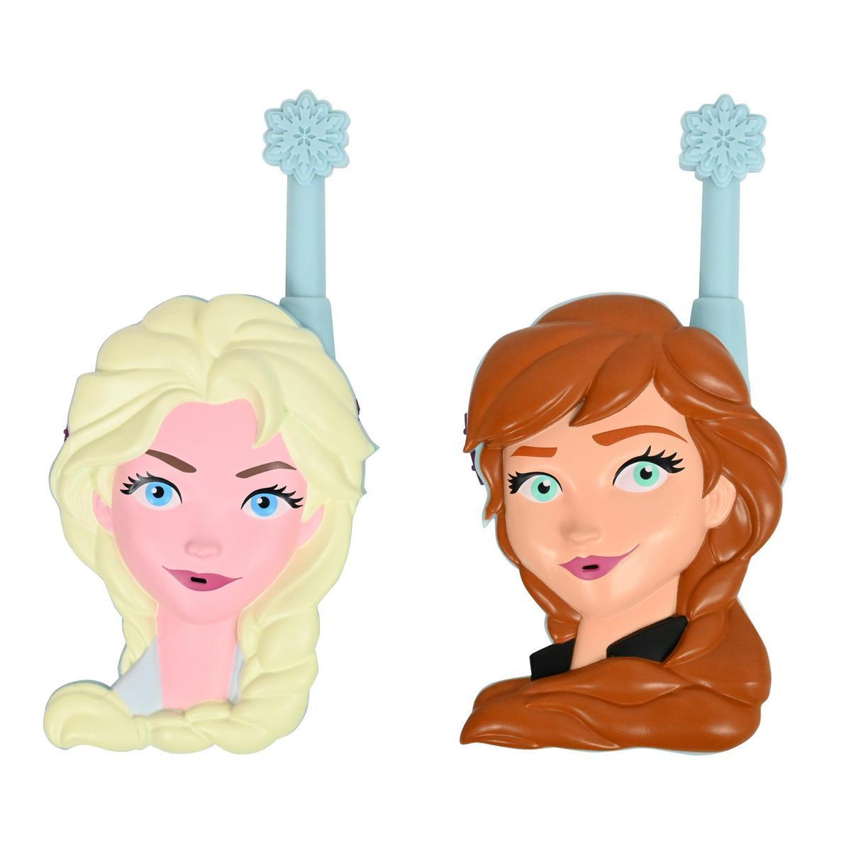Dos ganchos decorativos para pared con Elsa y Anna de Frozen. Elsa tiene cabello rubio, Anna tiene cabello rojo. Ambas tienen ojos azules.