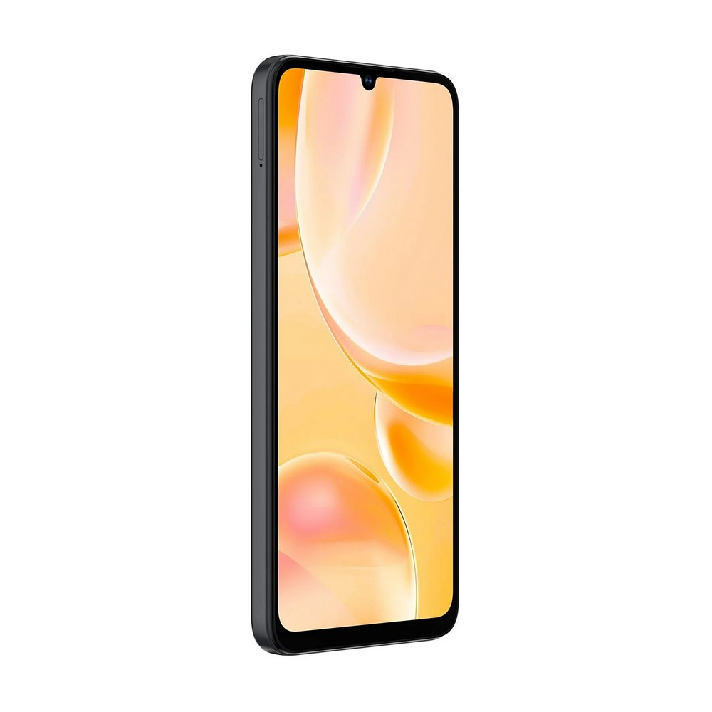 Uno smartphone, leggermente angolato, che mostra una sfumatura di arancione e giallo sullo schermo. Il telefono ha una cornice nera.