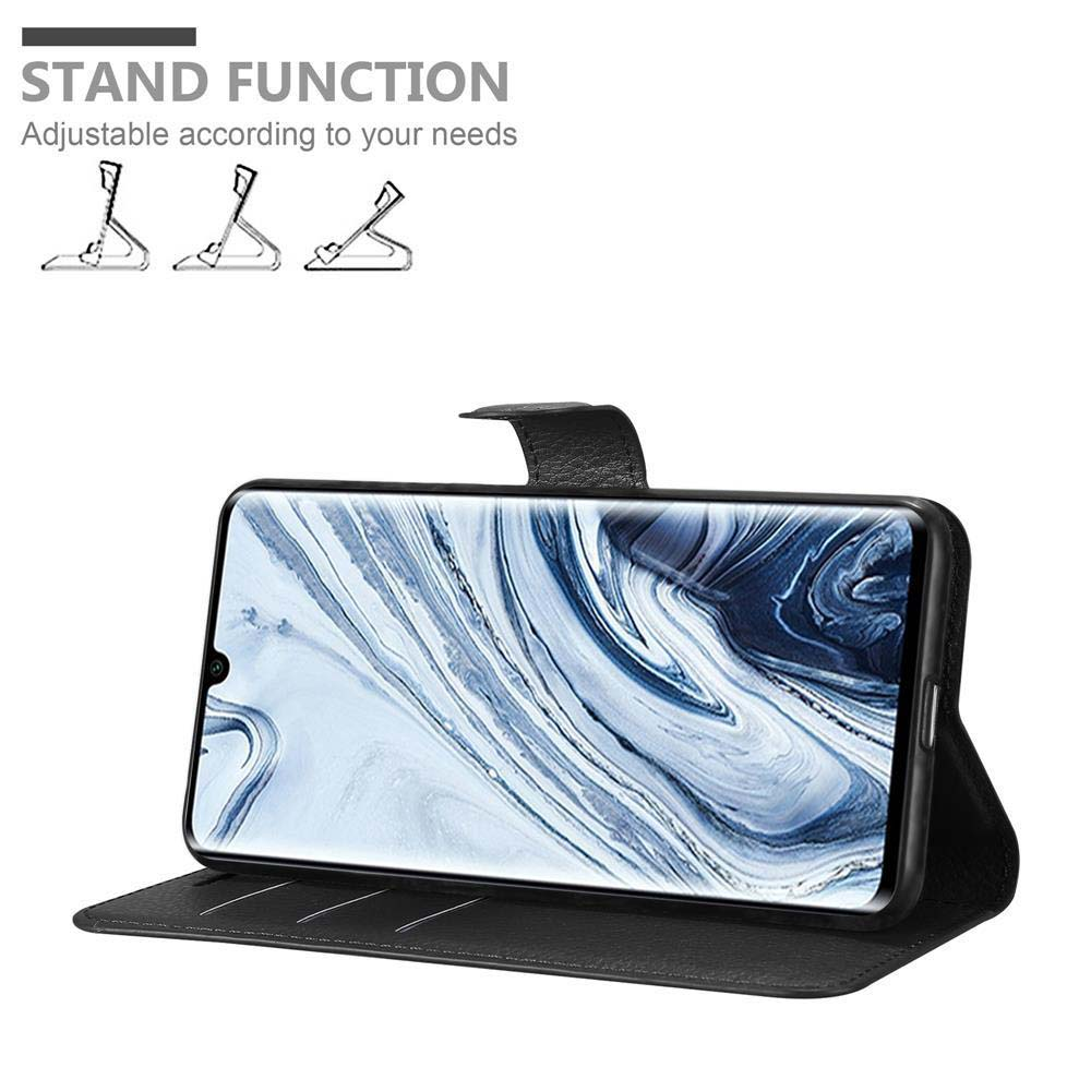 Schwarze Handyhülle mit Telefon, Standfunktion. Text: Standfunktion. Anpassbar an Ihre Bedürfnisse.
