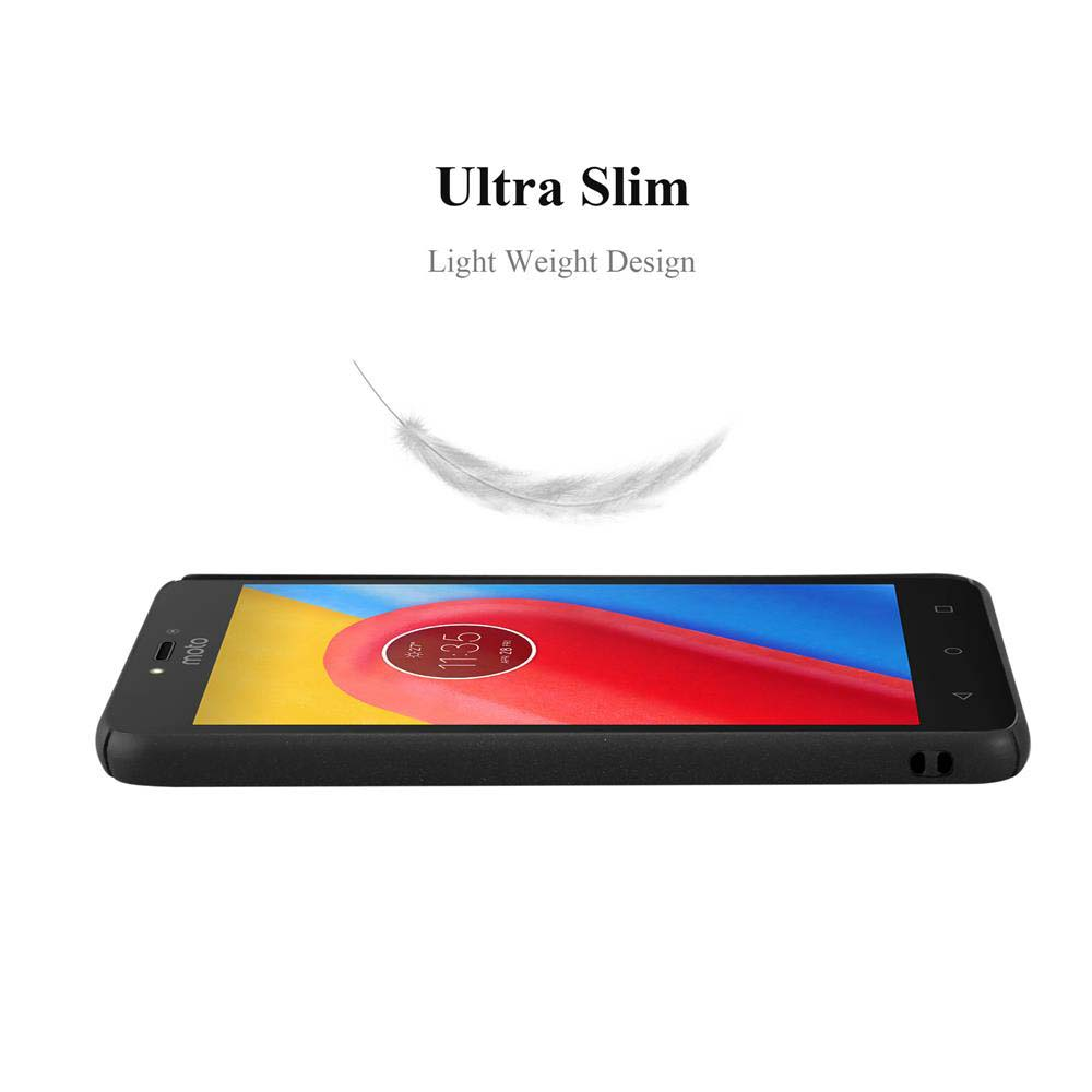 Ein schwarzes Smartphone mit rotem Display, das die Uhrzeit anzeigt. Darüber steht 'Ultra Slim' und 'Light Weight Design'.
