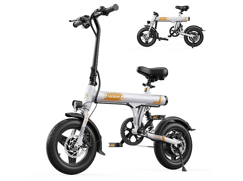 VARUN C14-1 Kompakt-/Faltrad (Laufradgröße: 14 Zoll, Unisex-Rad, 280.8 Wh, Weiß)