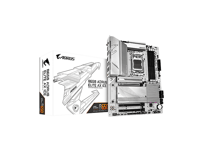 GIGABYTE B650 AORUS ELITE AX ICE Mainboard Weiß