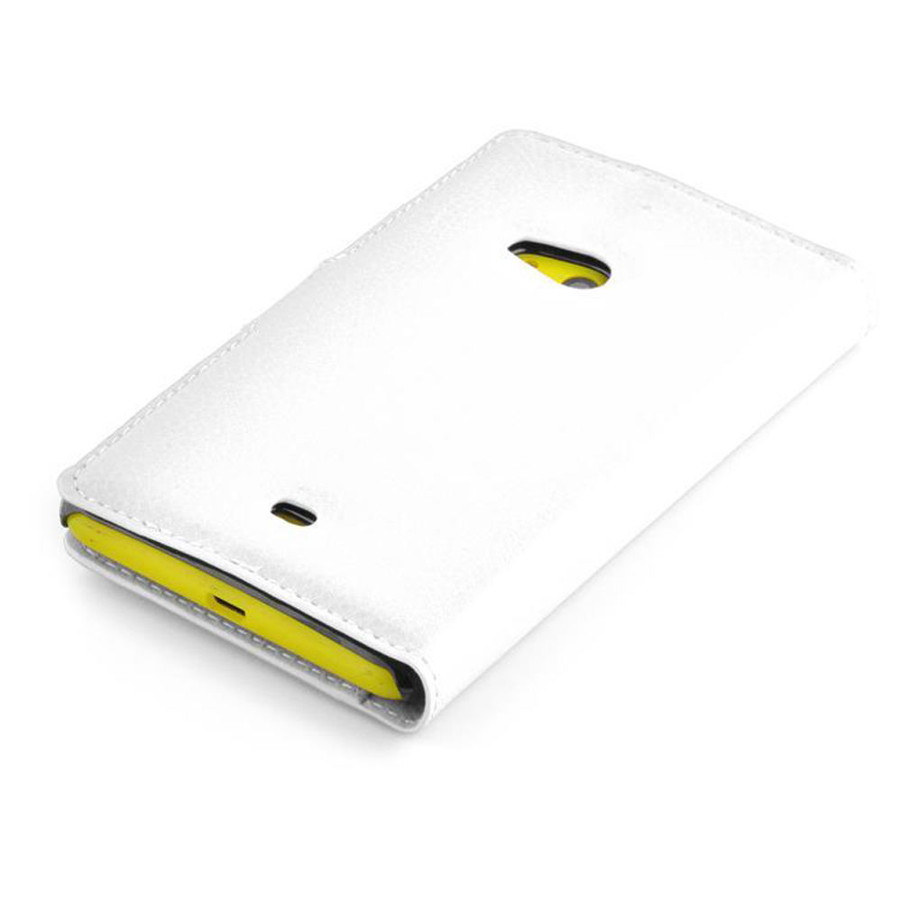 Una custodia bianca per telefono con interno giallo. La custodia ha una forma rettangolare e un ritaglio per la fotocamera.