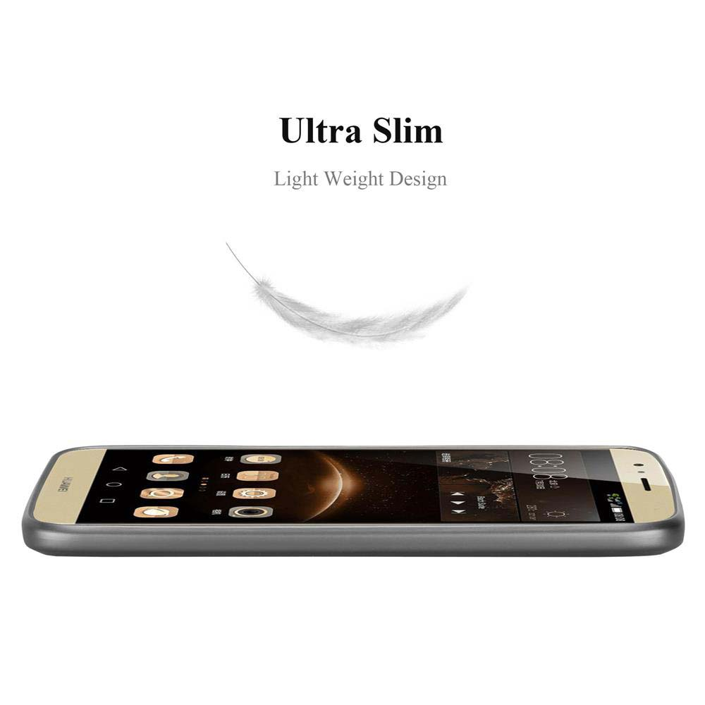 Un smartphone con marco dorado, cuerpo gris y una interfaz. Texto 'Ultra Slim' y un gráfico de pluma arriba.
