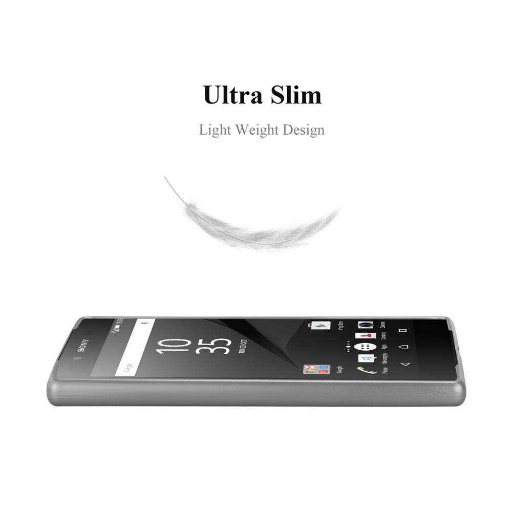 Uno smartphone grigio orizzontale. Sopra: 'Ultra Slim, Light Weight Design'. Una piuma fluttua sopra.