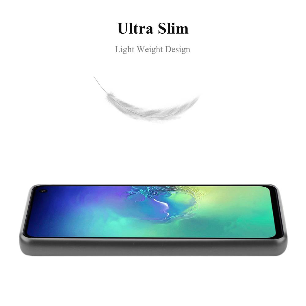 Un telefono è appoggiato in basso, una piuma fluttua sopra e un testo che dice Ultra Slim e Light Weight Design.
