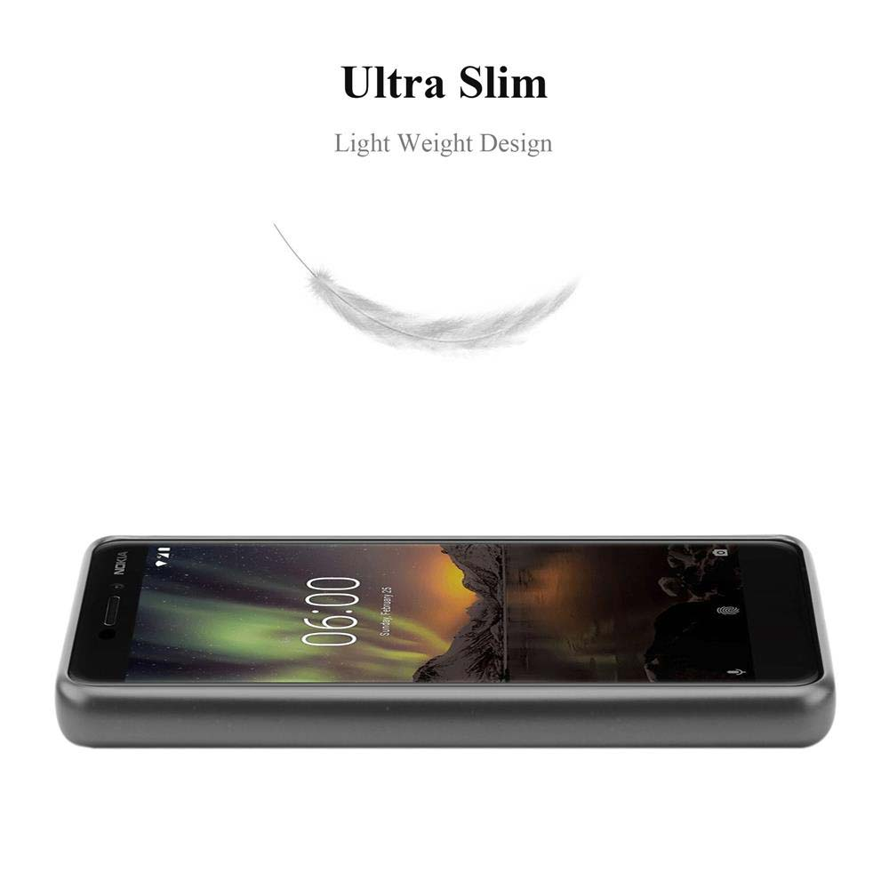 Ein schwarzes Smartphone mit Landschaftsbildschirm. Oben steht 'Ultra Slim' und 'Light Weight Design'. Eine Feder ist vorhanden.
