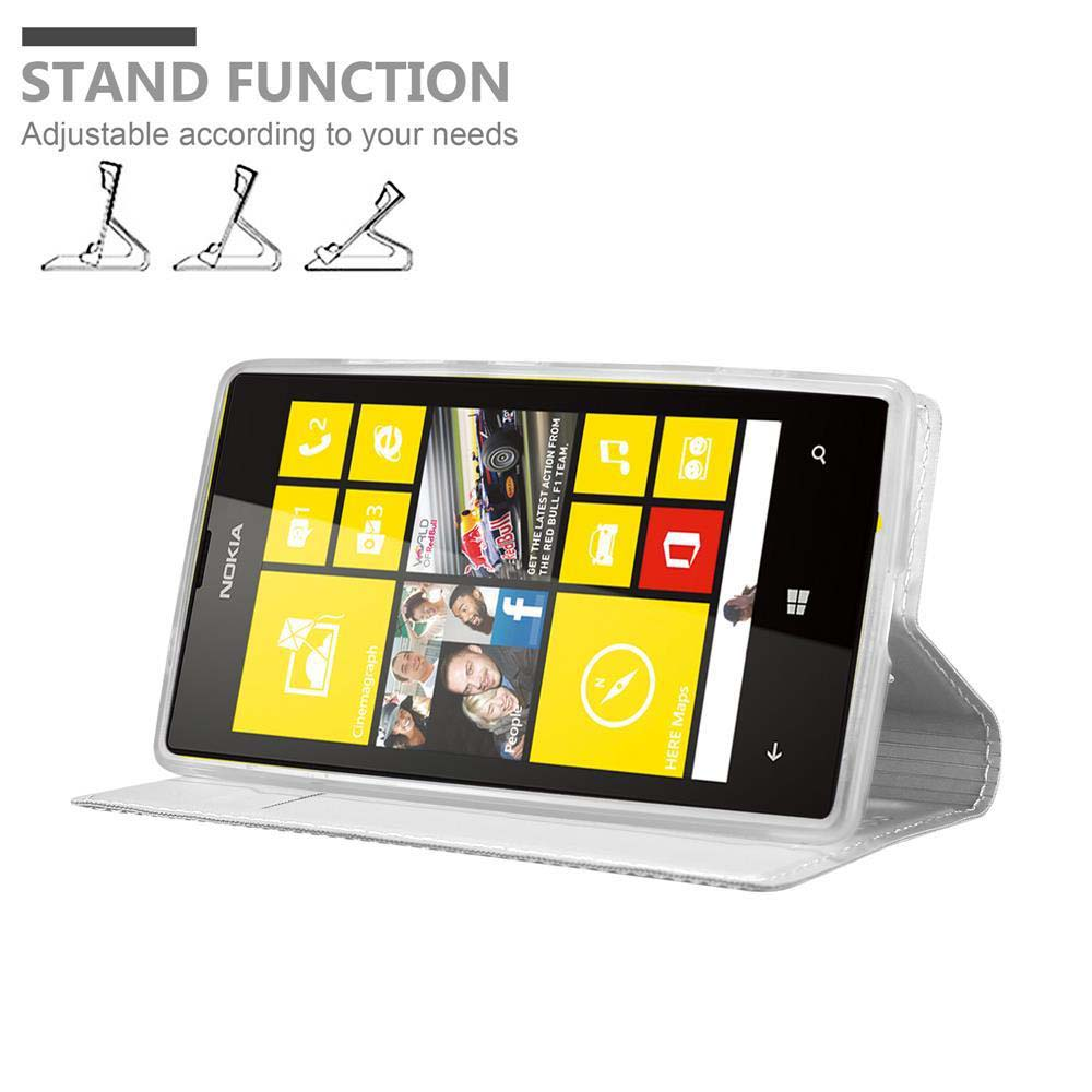 Una tableta Nokia en una funda blanca se muestra. La pantalla muestra iconos de aplicaciones. Texto superior: 'Función de soporte, ajustable'.