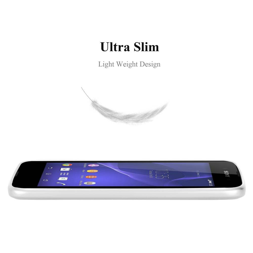 Un smartphone blanco se muestra horizontalmente. Arriba, el texto dice 'Ultra Slim' y 'Light Weight Design'. Una pluma flota sobre el teléfono.