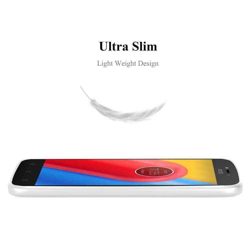 Ein weißes Smartphone mit farbigem Bildschirm wird angezeigt. Oben steht 'Ultra Slim' und 'Light Weight Design'. Eine Feder schwebt.