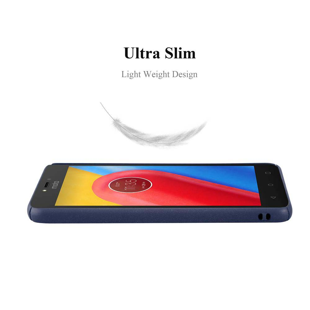 Smartphone blu scuro con schermo orario su sfondo bianco. Testo sopra: 'Ultra Slim'.