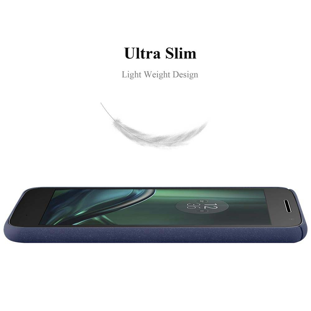 Viene visualizzato uno smartphone con custodia blu scuro. Lo schermo mostra l'ora. Le parole 'Ultra Slim' e 'Light Weight Design' sono sopra.