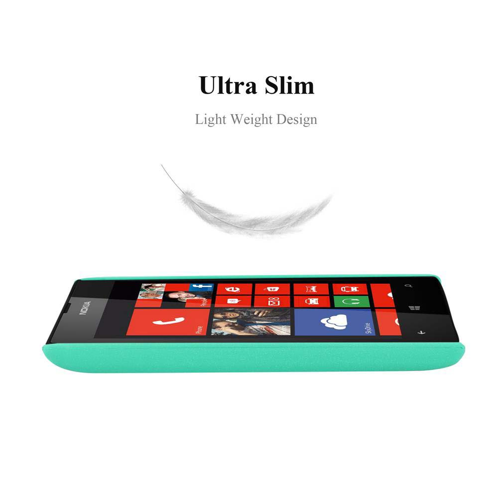 Un telefono Nokia turchese con interfaccia Windows, con riquadri delle app. Sopra, il testo dice 'Ultra Slim' e 'Light Weight Design'.