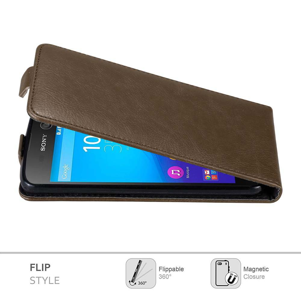 Cadorabo Custodia Flip Con Chiusura Magnetica Per Sony Xperia M5: Cover Book In Finta Pelle, Colore Nero Di Notte