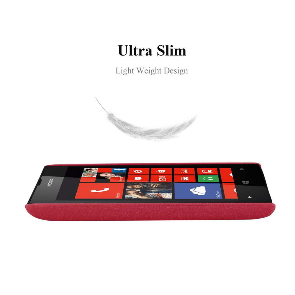 Un telefono Nokia rosso con touchscreen. Lo schermo mostra icone di app. Sopra, il testo recita 'Ultra Slim, Light Weight Design'.