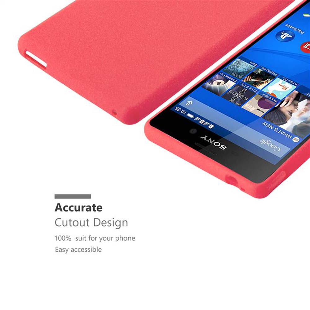 CADORABO Cover in silicone TPU flessibile custodia frosted style CUSTODIA per Xperia M4 AQUA, Rosso