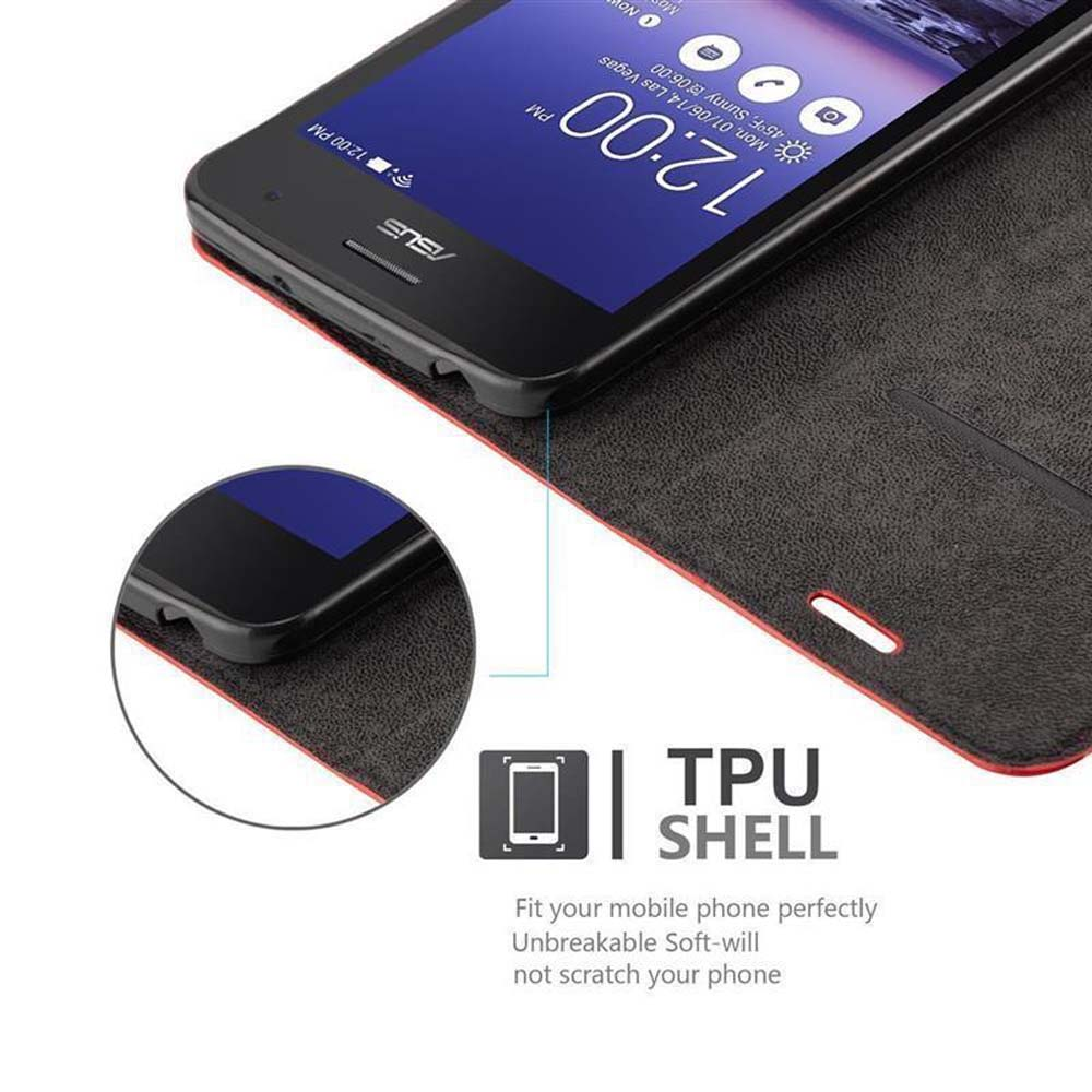 Schwarzes Telefon in schwarzer Hülle, zeigt die Uhrzeit 12:00 PM. Unten ein TPU-Shell-Logo mit Text zum Schutz des Telefons.