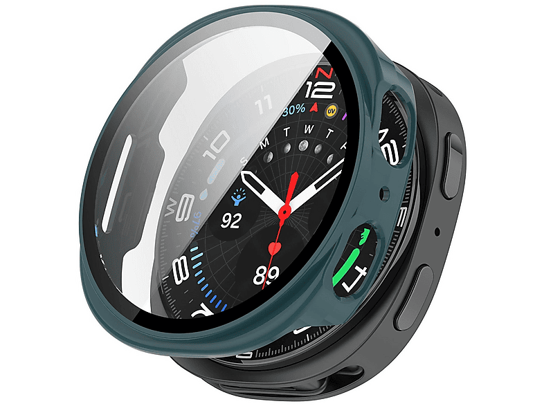 WIGENTO Kunststoff Design Hülle + H9 Hart Glas Watch Schutz Hülle (für Samsung Galaxy Watch 8 40mm)