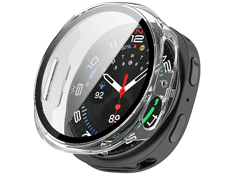 WIGENTO Kunststoff Design Hülle + H9 Hart Glas Watch Schutz Hülle (für Samsung Galaxy Watch 8 40mm)