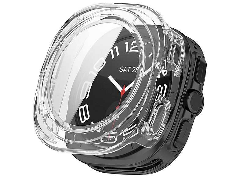 WIGENTO Kunststoff Design Hülle + H9 Hart Glas Watch Schutz Hülle (für Samsung Galaxy Watch Ultra 47mm / Ultra 2025)