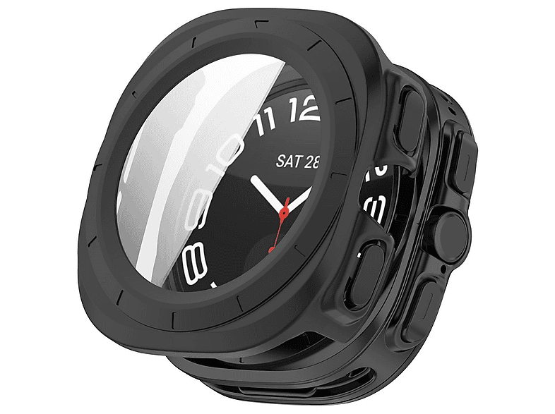 WIGENTO Kunststoff Design Hülle + H9 Hart Glas Watch Schutz Hülle (für Samsung Galaxy Watch Ultra 47mm / Ultra 2025)