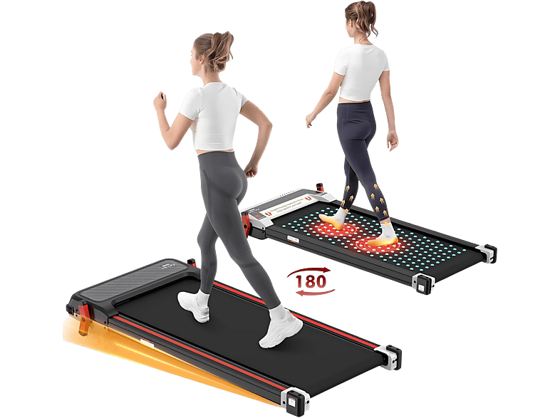 MJWW Walking Pad Laufband Für Zuhause | Bis 6 Km/h, Max. 136 Kg | Mit App, Geräuscharm, Klappbar