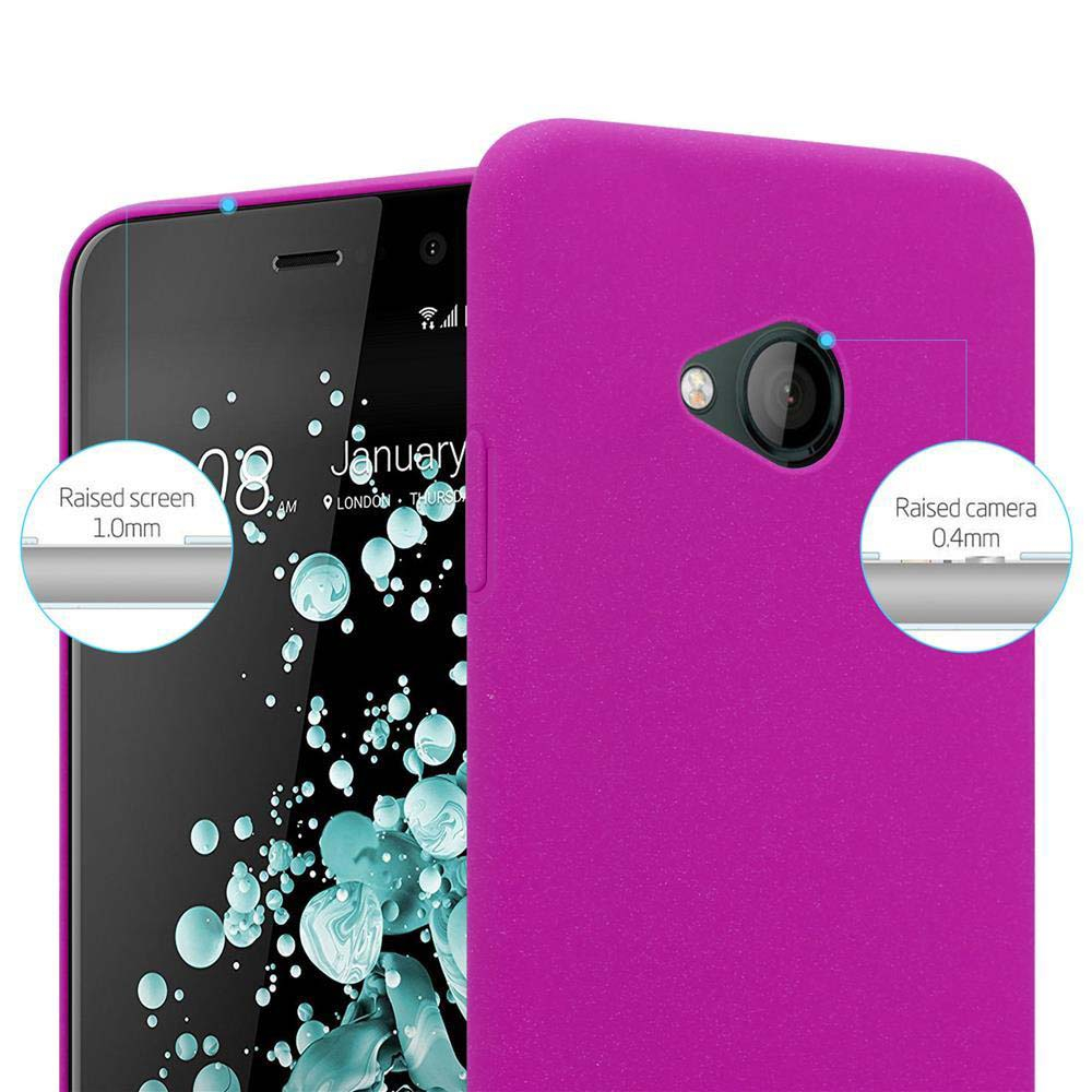 Ein Smartphone mit lila Hülle wird gezeigt. Der Bildschirm zeigt den Kalender für den 8. Januar. Die Kamera ist leicht erhöht.