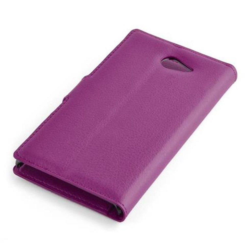 Cadorabo Book Case works with Sony Xperia M2 in PASTEL PURPLE – with Magnetic Closure, Stand Function and Card Slot – Wallet Etui Cover Pouch PU Leather Flip
