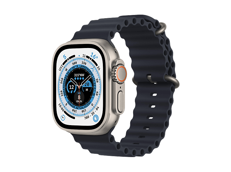 APPLE ULTRA GPS+CEL 49 TIT W MIDN OCEAN Smartwatch Titan Elastomer, 130-200 mm, Mitternacht