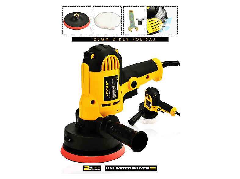 ASSUR 450 W Elektrikli 125 mm Dikey Zımpara Polisaj Makinesi