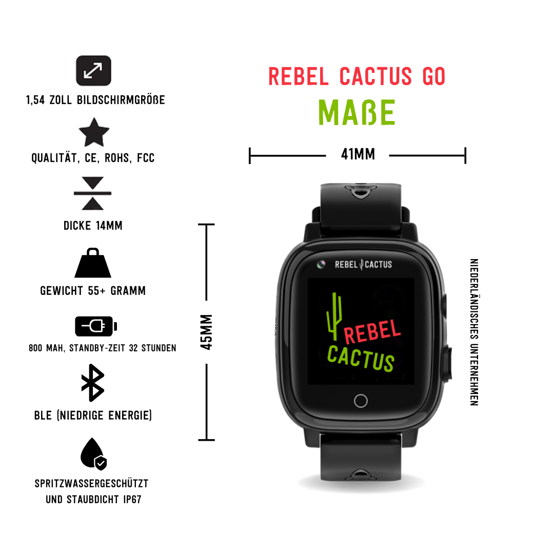 Smartwatch infantil | REBEL CACTUS GO - Negro, WhatsApp, Spotify, Negro |  MediaMarkt