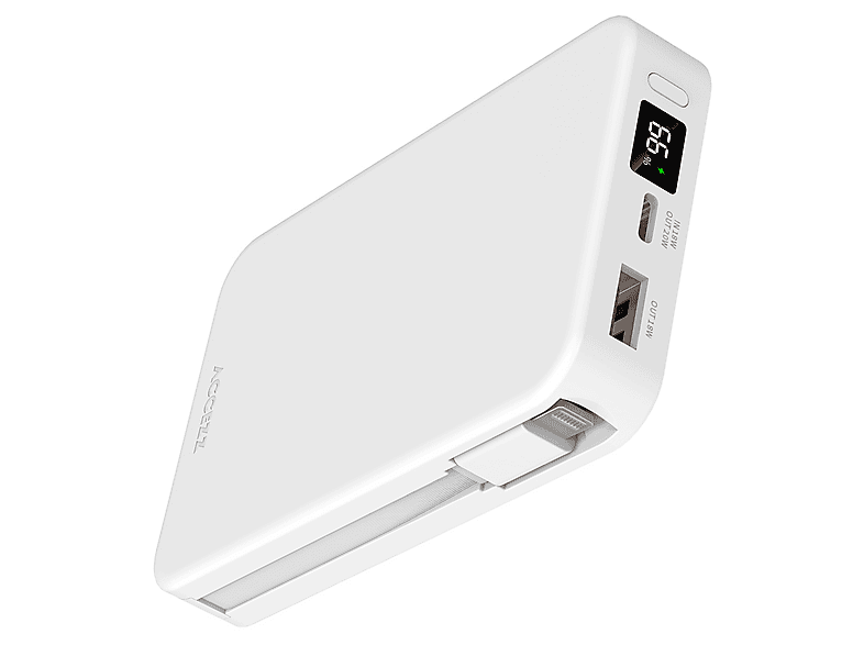 ACCEZZ Powerbank 10.000 mAh with integrated cables Powerbank 10000 mAh Weiß