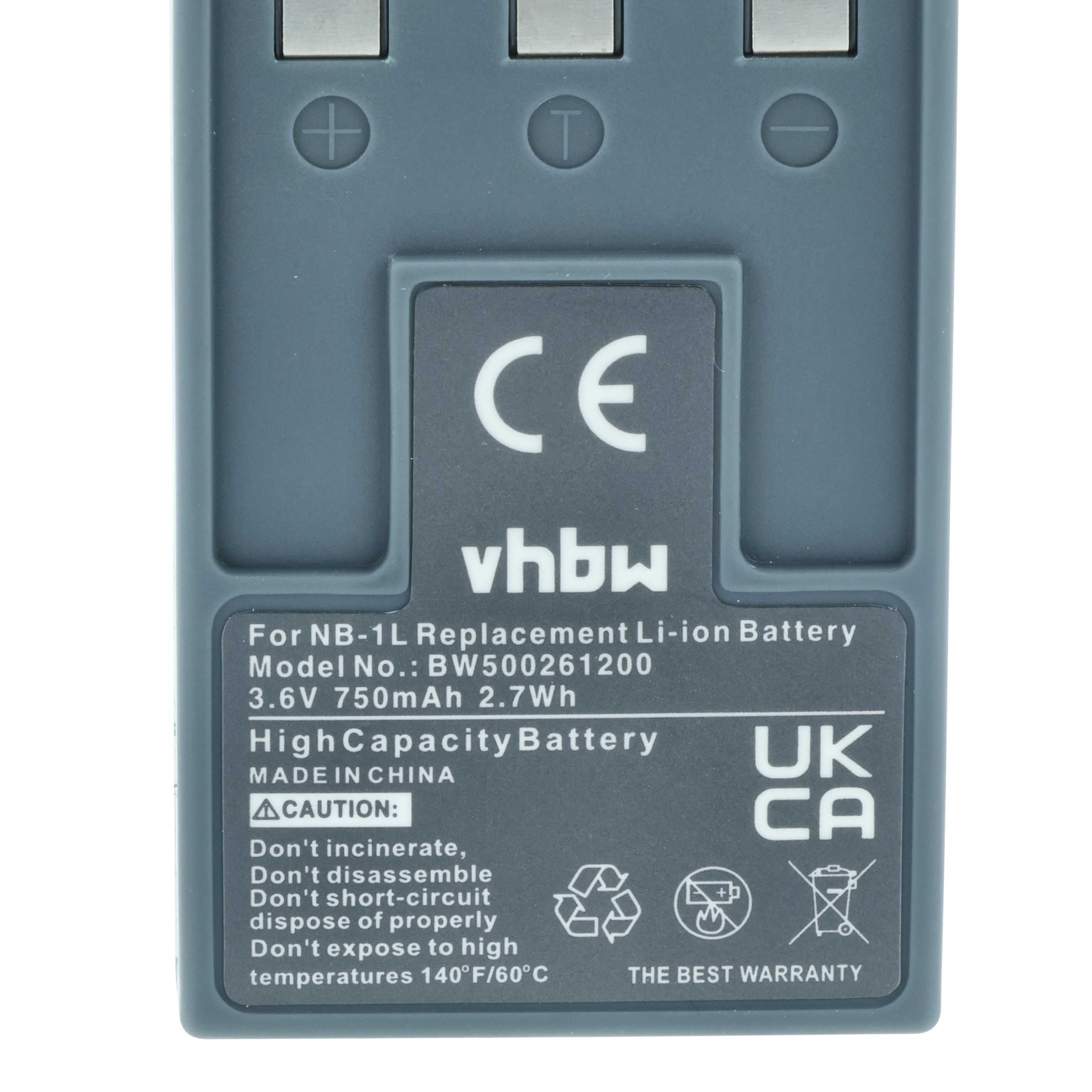 Graue Batterie mit Text und Symbolen. Sie hat ein CE-Zeichen und Warnhinweise zur Entsorgung. Hergestellt in China.